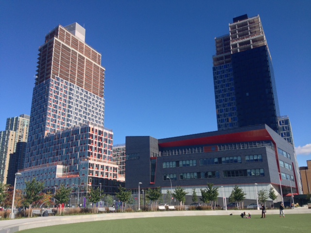 Related's Hunter's Point South residential towers under construction in 2014