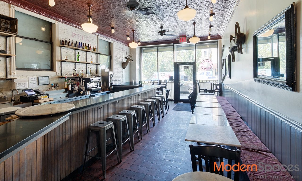 Sage Roadhouse at 24-20 Jackson Avenue in Long Island City. The popular eatery closed earlier this year, while its space has already been re-leased. (credit: Modern Spaces)