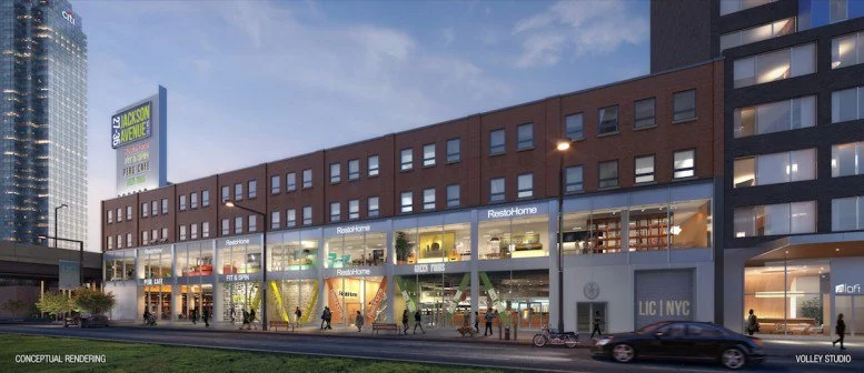 Rendering of retail space at 27-35 Jackson Avenue in Long Island City (credit: RKF)