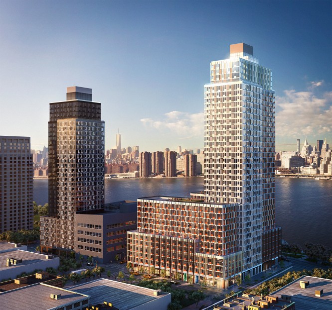 Rendering of retail at Related Companies' Hunter's Point South residential development in Long Island City (credit: Winick Realty Group)