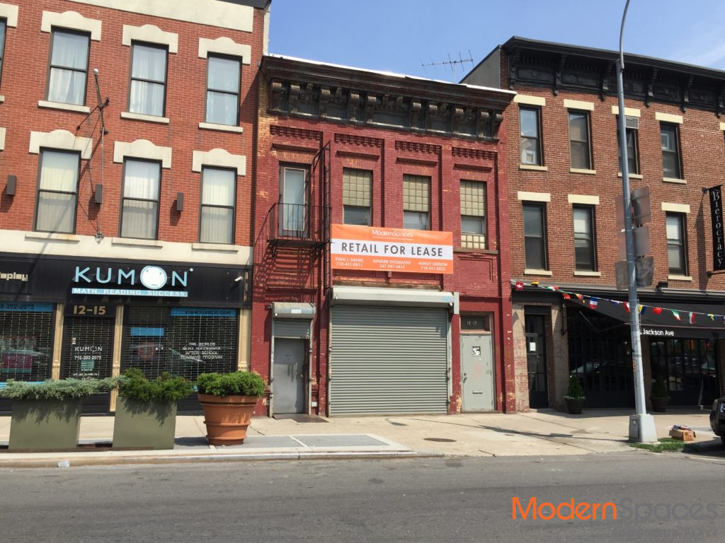 Street-level retail space at 12-17 Jackson Avenue in Long Island City (credit: Modern Spaces)