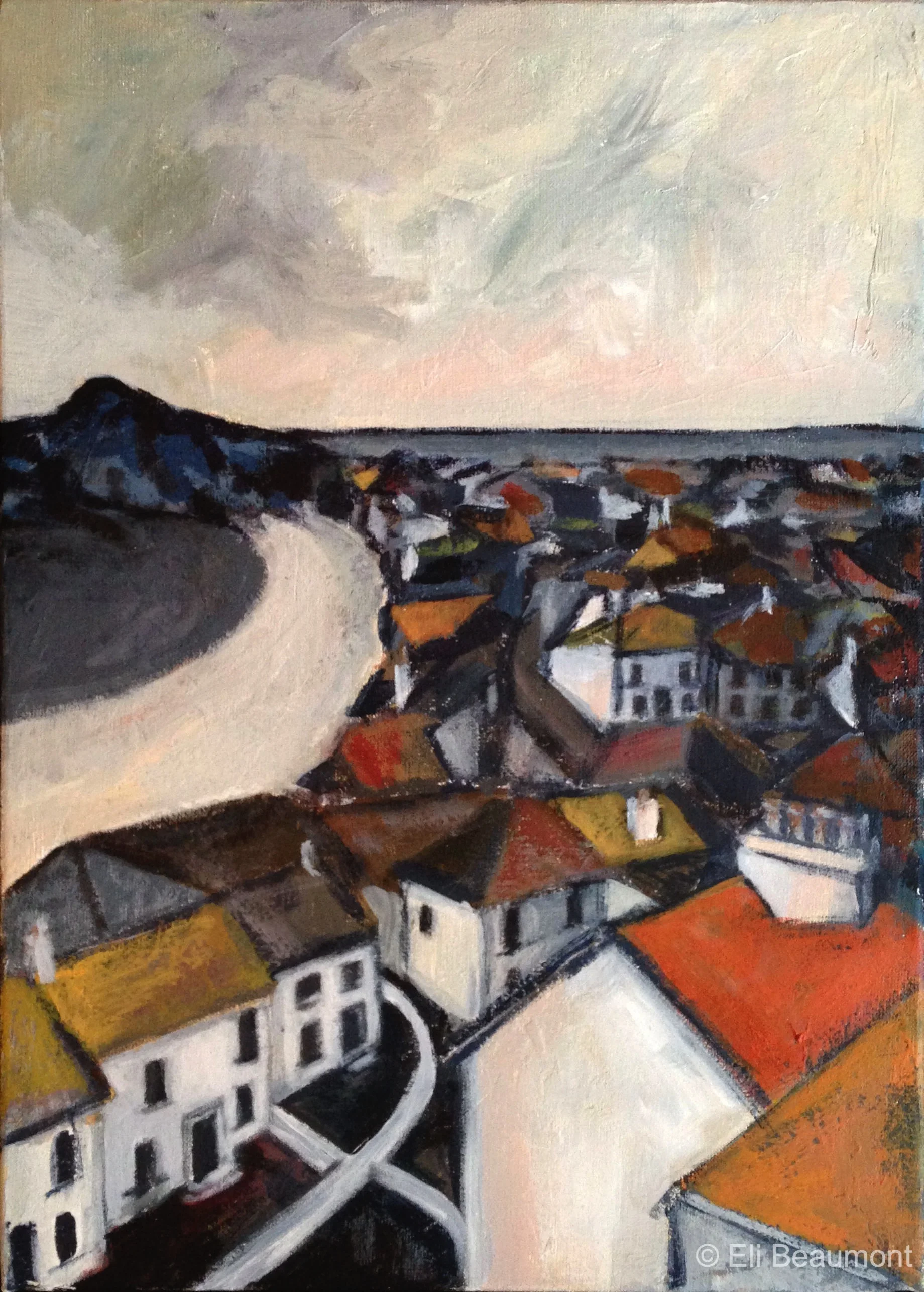 St Ives Roofs - acrylic on canvas