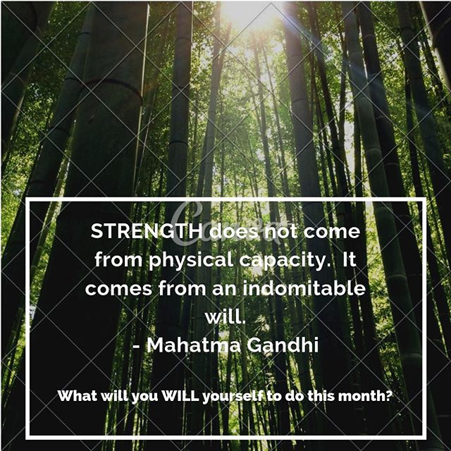 Like the bamboo: Strong yet Flexible.  Be creative about your approach to health and wellness.  Find what works for you then WILL yourself forward.  Be proud of what you HAVE done and be thankful for what you CAN do.