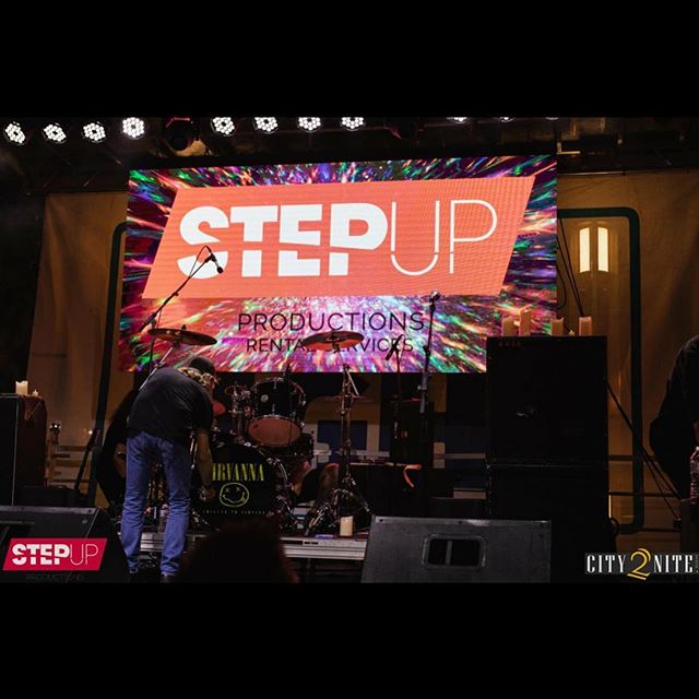 Here is a shot from @wallstplaza this past weekend of our stage, sound, lighting and video wall.