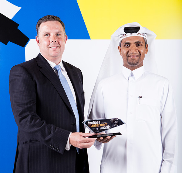 Chairman Abdulaziz Al Mahmoud with Chief Executive Mark Cooke with the award at the ceremony in Dubai.