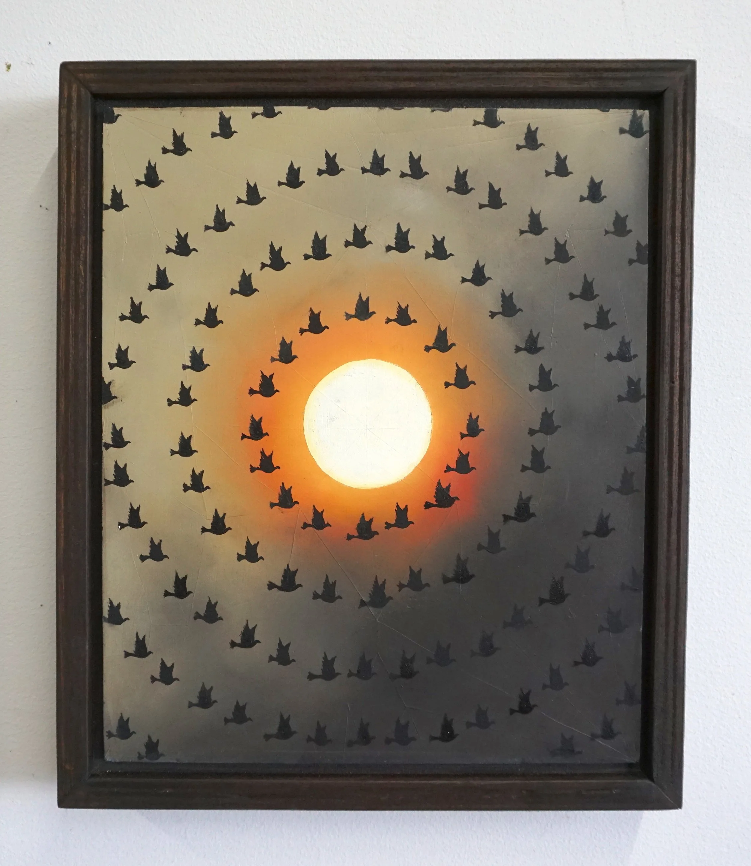 Smoke Sky (Black Doves), 13.5"x16", 2025