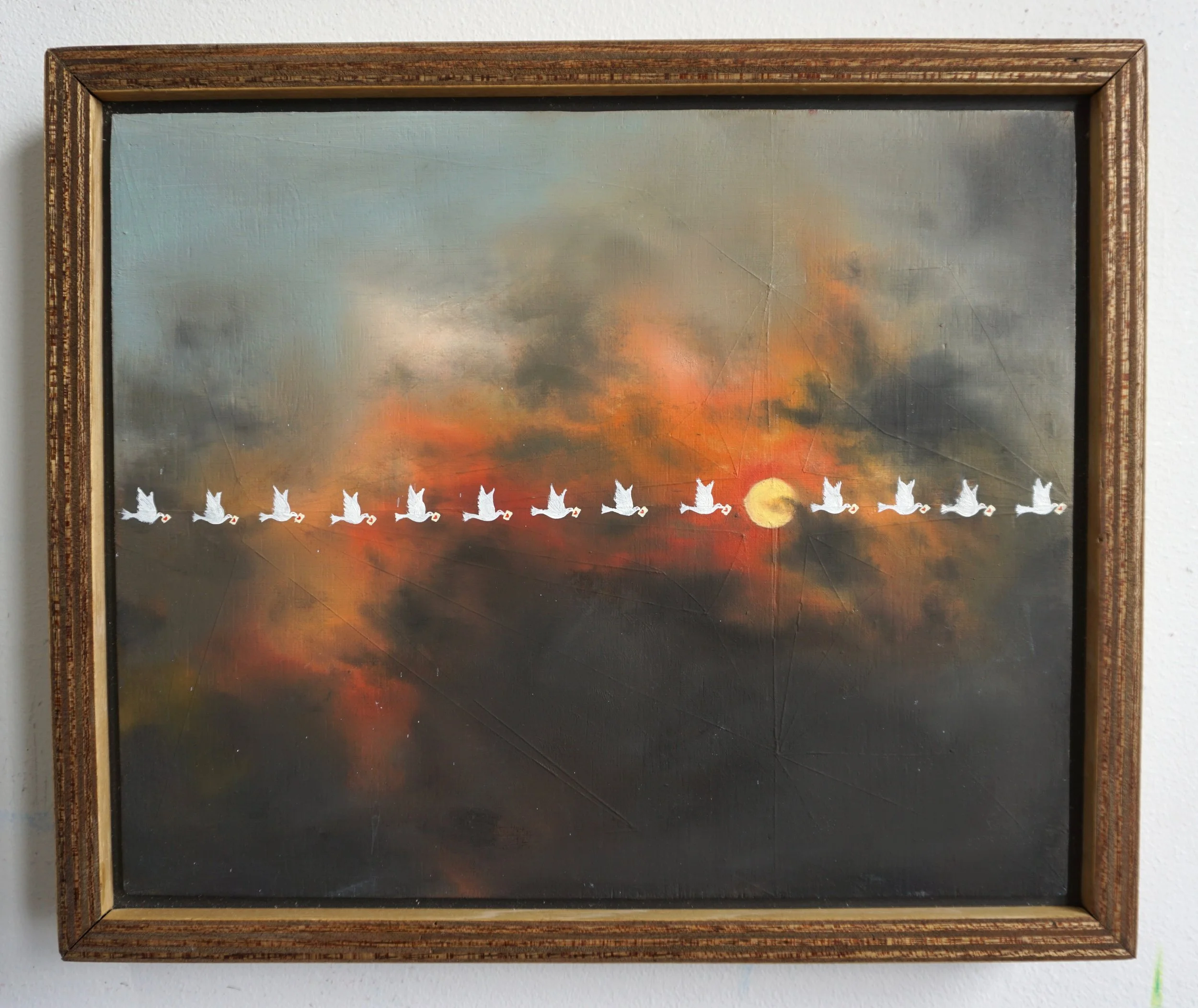 Smoke Sky (Doves), 16"x13.5", 2025