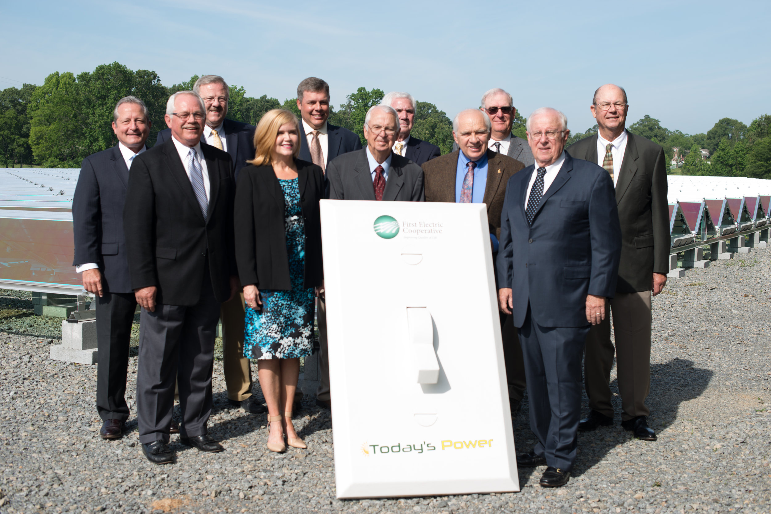BACK ROW (Left to right): Harry Hamlin, attorney for the board, Don Crabbe, President/Chief Executive Officer, Tracy Hudspeth, Drasco, Larry Wood, Vice-Chairman, Lonoke, David Luebke, Scott, Tom Hasty Jr., Almyra. FRONT ROW (Left to right): Rick Love, Jacksonville, Karissa Rushing, Benton, Jimmie Crockett, Rose Bud, Robert Maertens, Secretary-Treasurer, Benton, Robert Hill, Chairman, Perryville