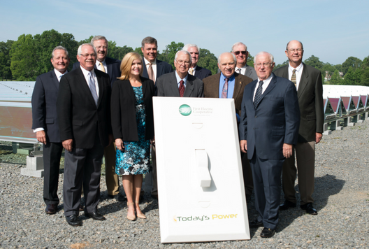 Back row, left to right: Harry Hamlin, attorney for the board; Don Crabbe, president and CEO; Tracy Hudspeth, Drasco; Larry Wood, vice chairman, Lonoke; David Luebke, Scott; and Tom Hasty Jr., Almyra. Front row, left to right: Rick Love, Jacksonville; Karissa Rushing, Benton; Jimmie Crockett, Rose Bud; Robert Maertens, secretary-treasurer, Benton; and Robert Hill, chairman, Perryville. ( First Electric Cooperative )