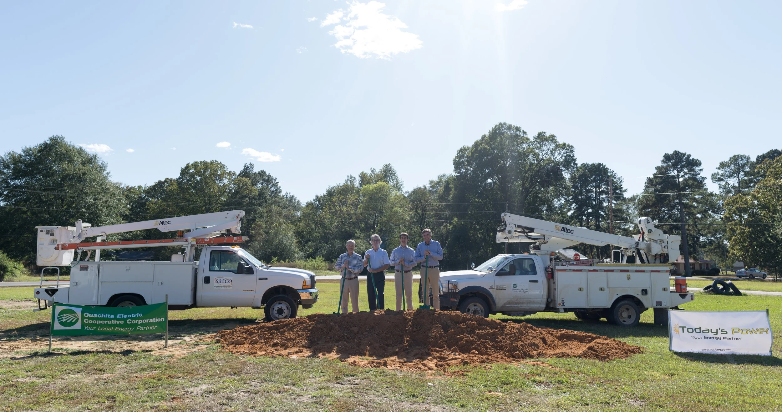 Members from SATCO at future solar site (From left to right: Greg Ashcraft, David Wells, Lang Wells, Mark Lundy).
