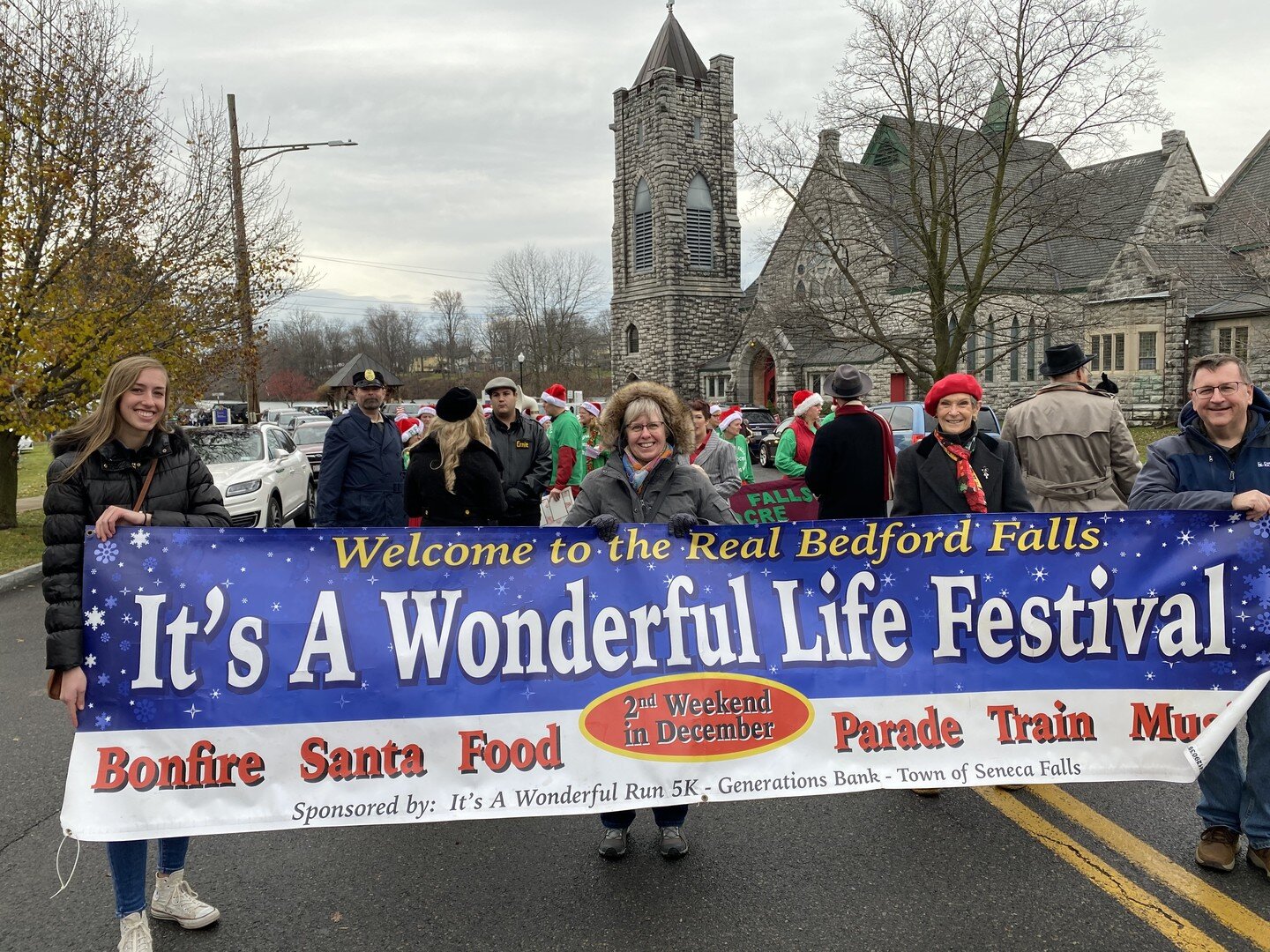 Great turnout today for THE REAL BEDFORD FALLS: IT&rsquo;S A WONDERFUL LIFE at the annual festival in Seneca Falls. We got a standing ovation and dvds were selling like hotcakes, or rather, snow balls!