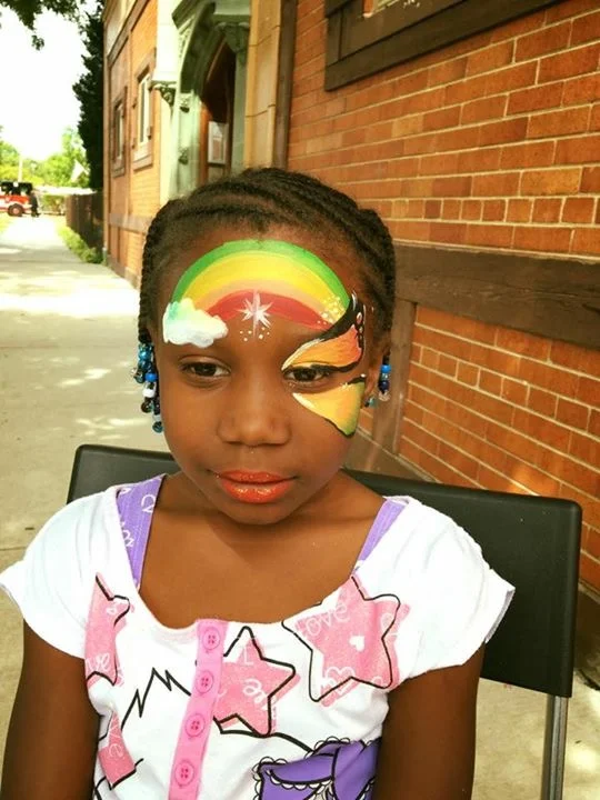 Butterfly/rainbow Face-painting Design