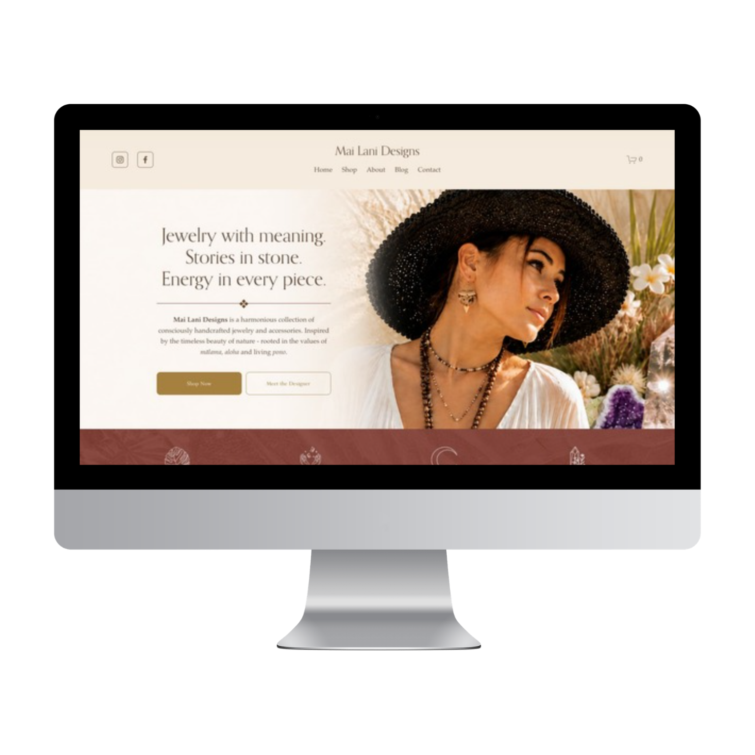 Squarespace Jewelry Store Website Design: Mai Lani Designs