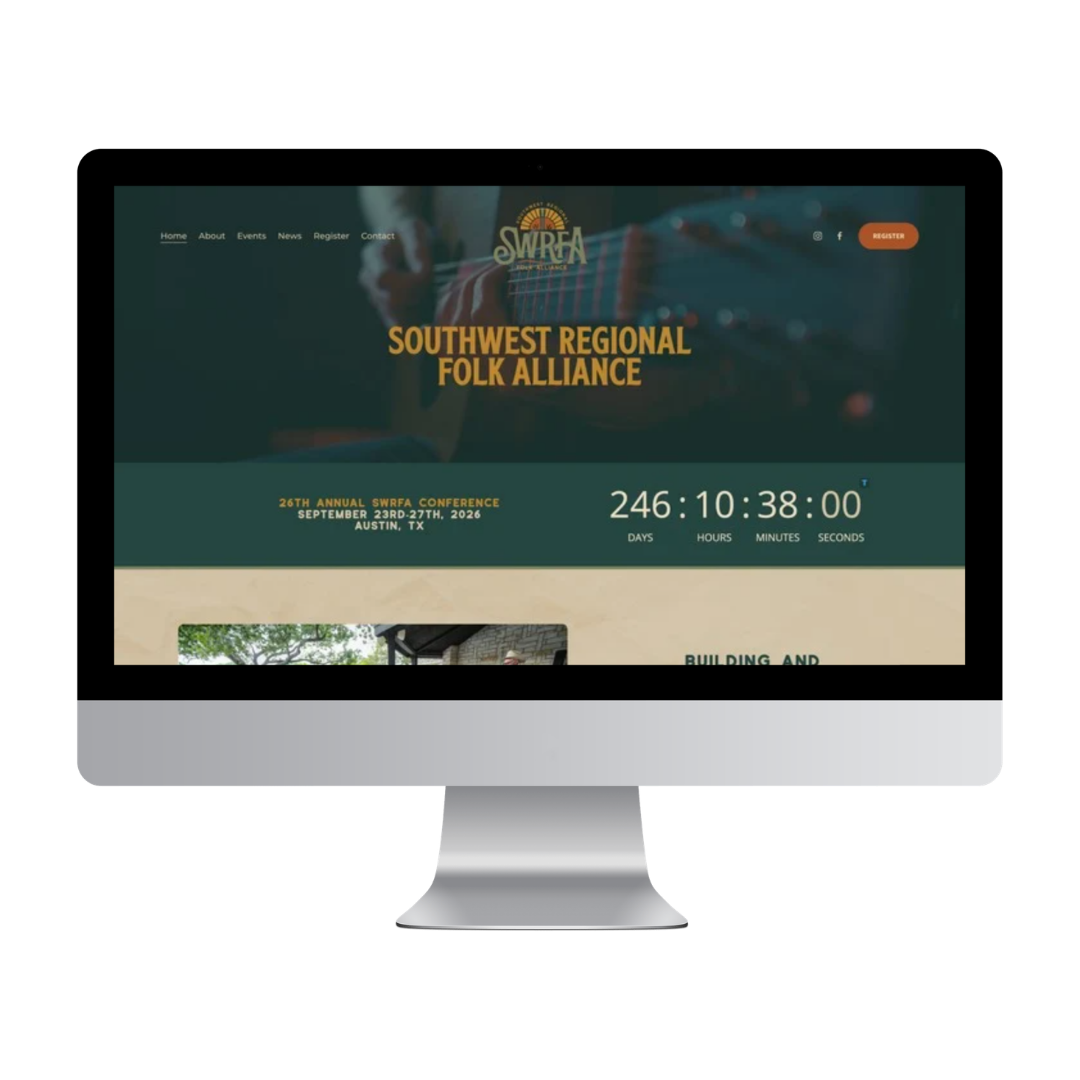 Nonprofit Event Website Design (Squarespace): Southwest Regional Folk Alliance