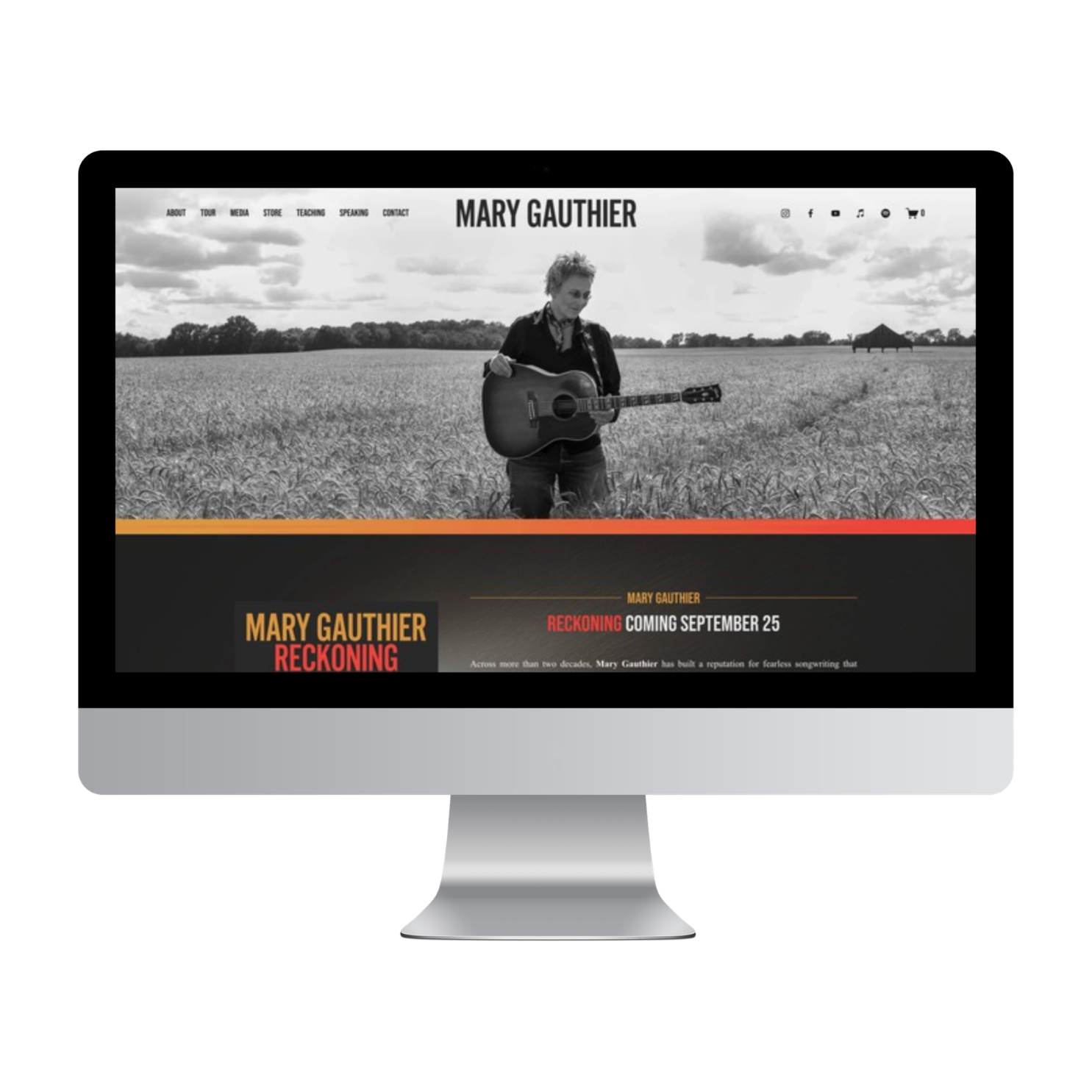 Singer-Songwriter Squarespace Website Redesign: Mary Gauthier
