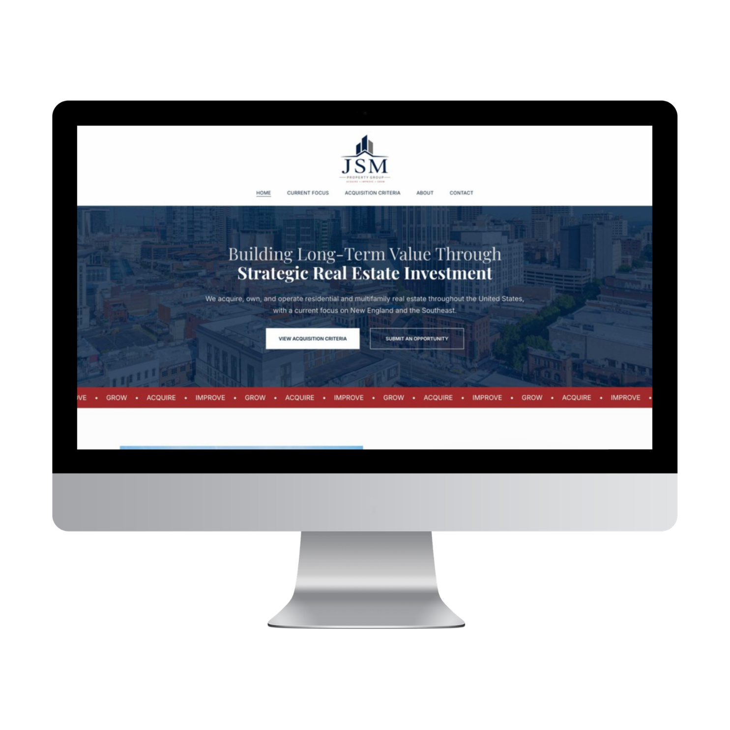 Real Estate Investment Website Design (Squarespace): JSM Property Group