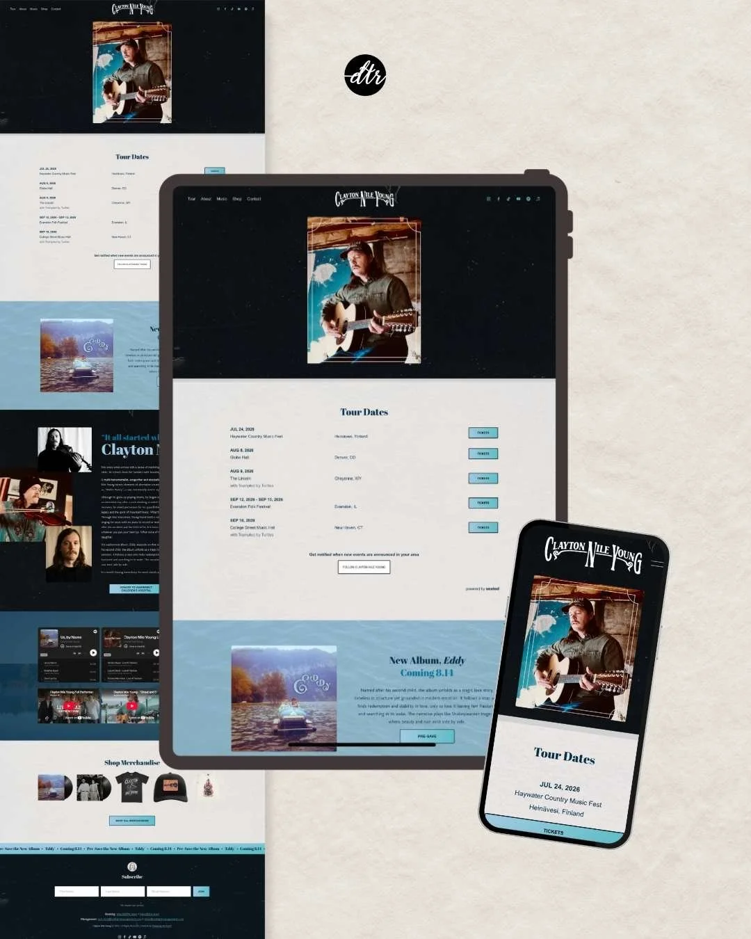Clayton Nile Young website design graphic