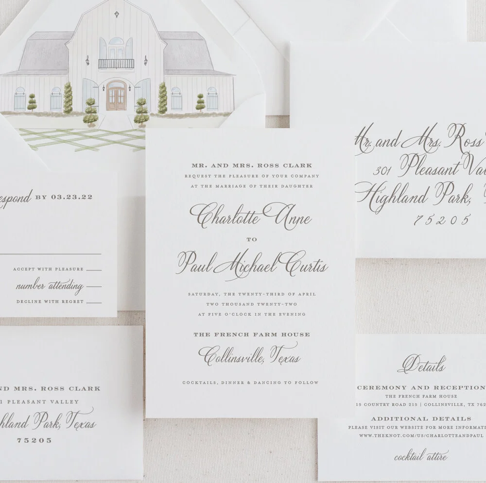 Charlotte-Suite_Jerry-and-Julep_Wedding-Invitations_Venue-Drawing-French-Farm-House-Texas_Simple-Classic-Calligraphy-Elegant-Pretty_Spring-Summer-Fall-Winter_Outdoor-Outside-Second-Taupe-Greenery-Blue_Wedding-Invitation_Web-Thumbnail.jpg