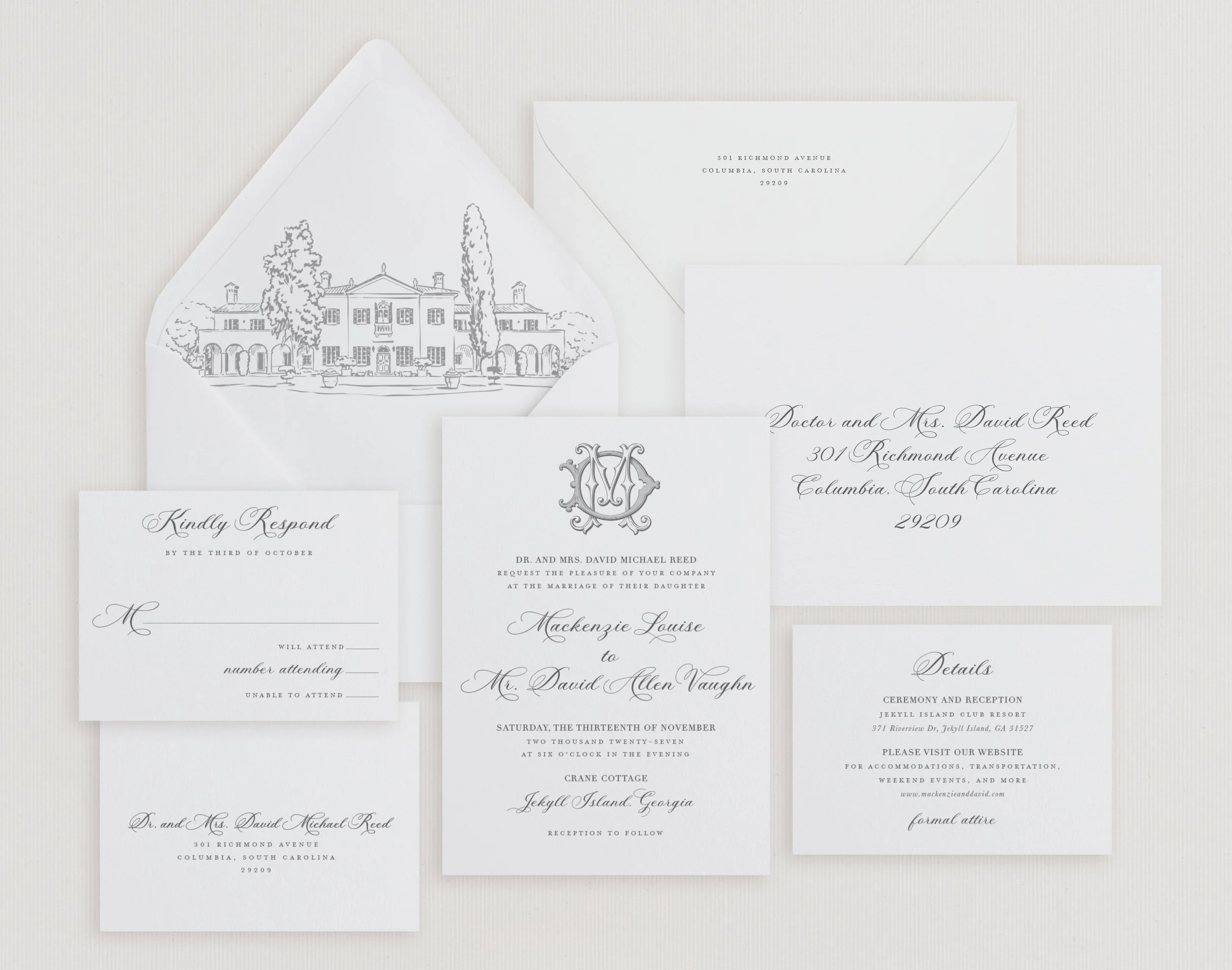 Louise_Wedding-Invitation-Suite_Classic-Traditional-Elegant_Custom-Venue-Drawing-Sketch-Watercolor_Simple_Calligraphy_Neutral-Gray_Monogram_Illustration_Jerry-and-Julep_Custom.jpg