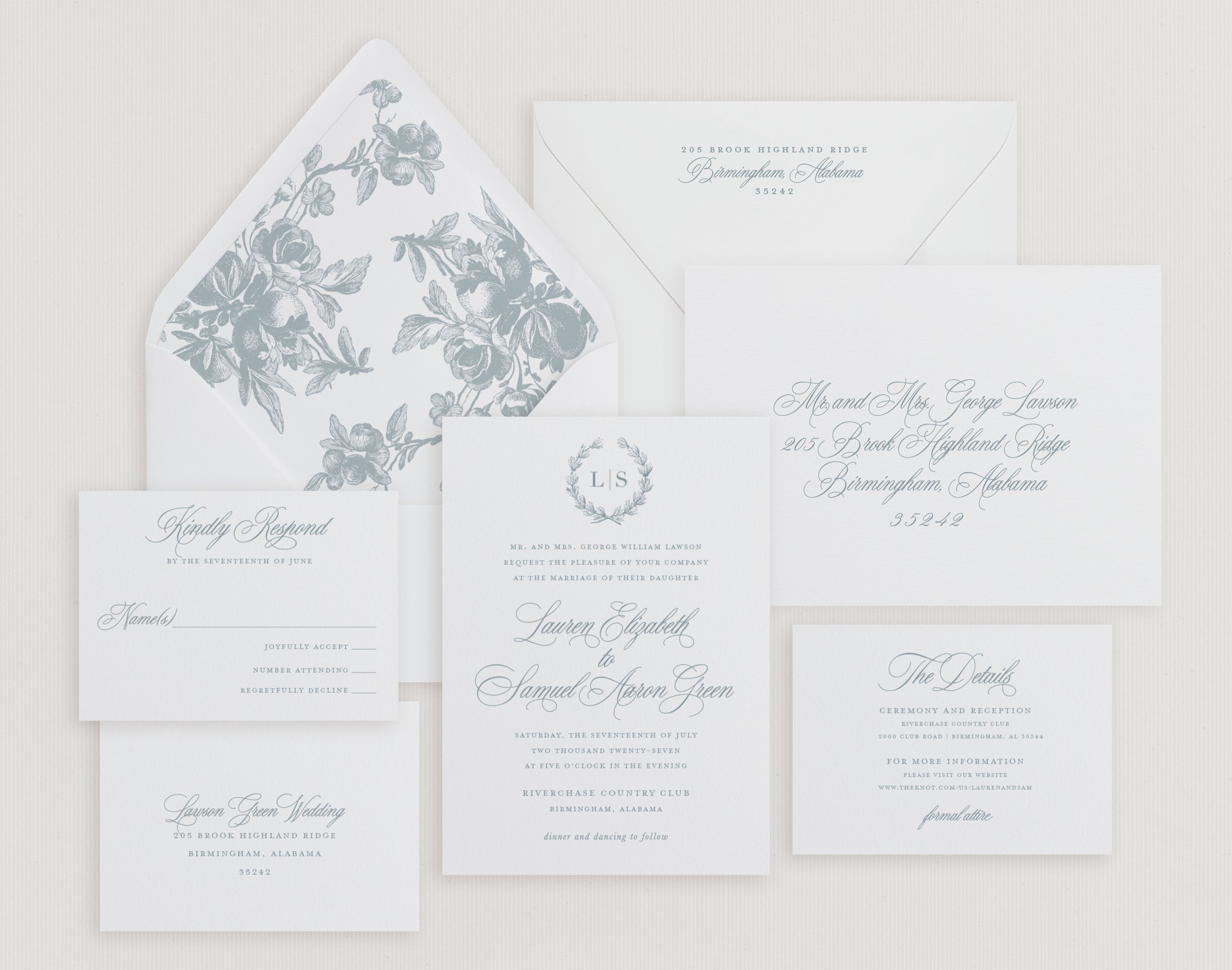 Elizabeth_Wedding-Invitation-Suite_Classic-Traditional-Elegant_Custom_Monogram_Wreath_Crest_Simple_Calligraphy_Neutral-Dusty-Blue_Powder-Blue_Jerry-and-Julep_Custom.jpg