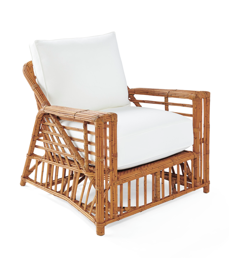 The Bungalow Chair by Serena and Lily is customizable and on trend with everything island