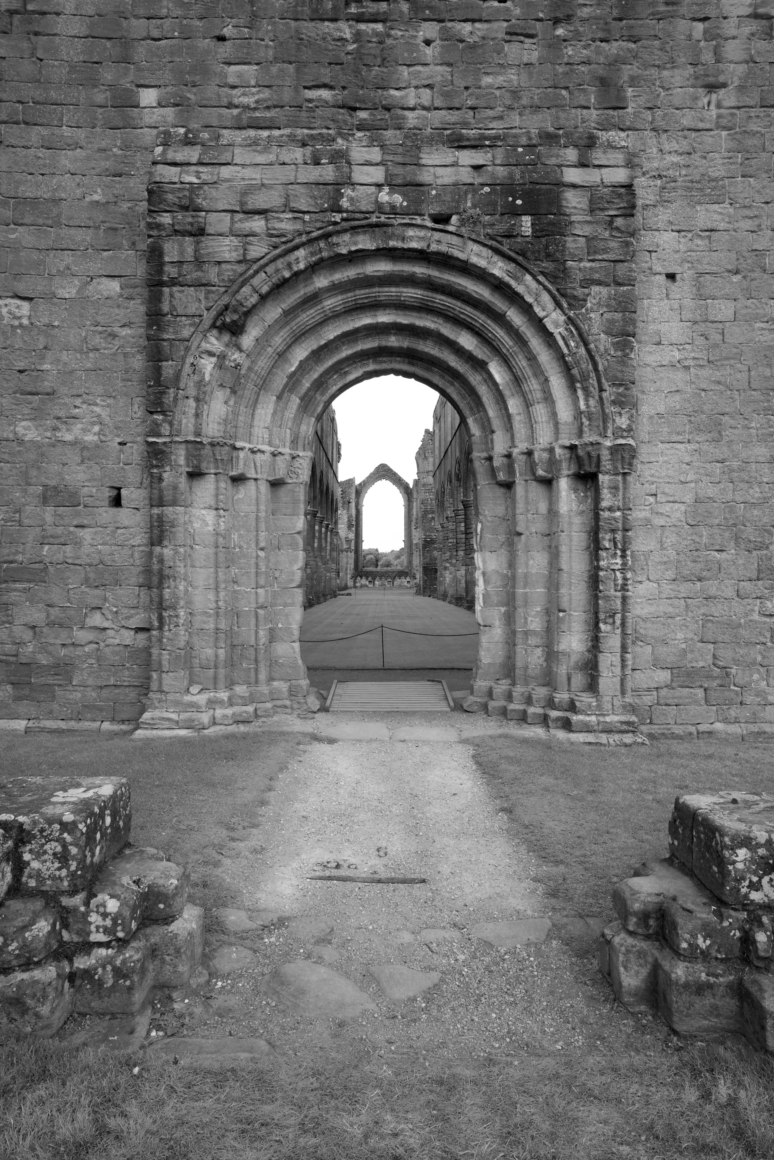 Fountains Abby, c. 1100s. West-front entrance.