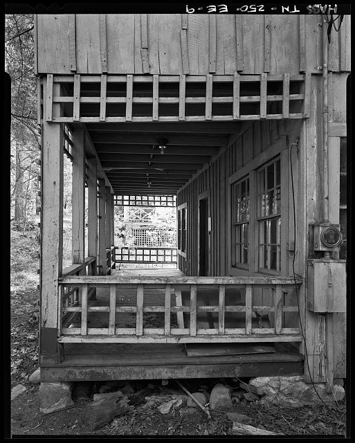 Elkmont Cabin Porch. HABS No. TN-250-EE-9