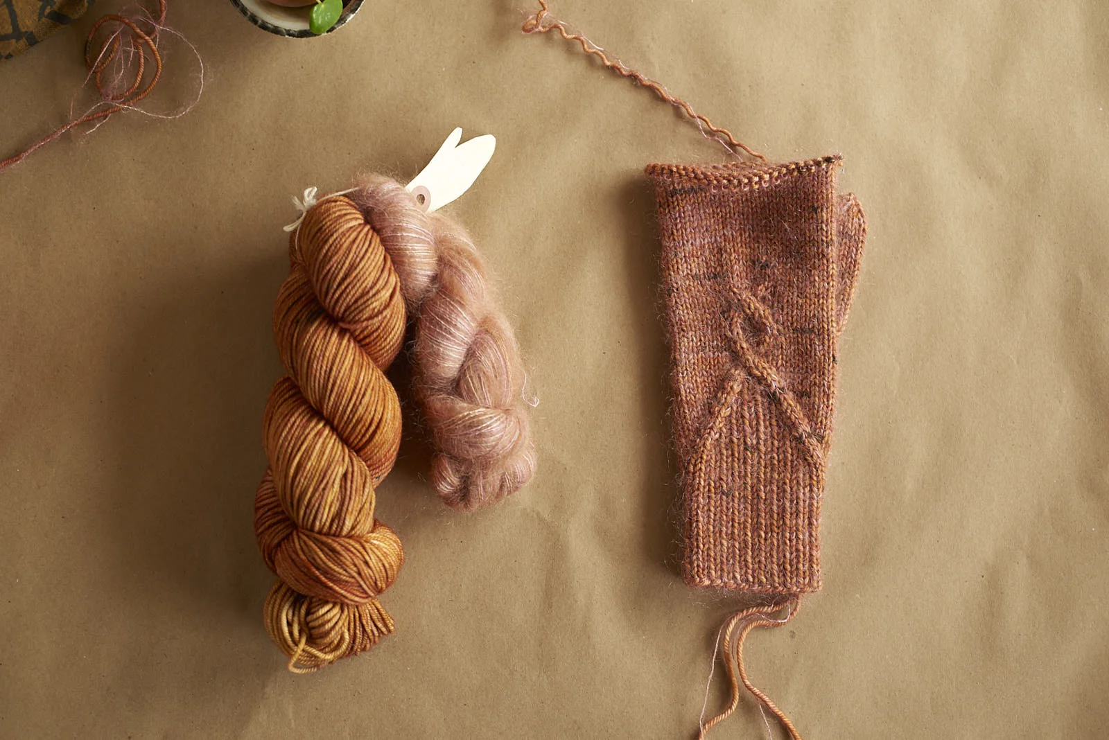 MCN Worsted in Eclipse and Mohair Lace in Magnolia