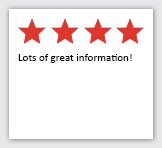 Feedback Quote 2: 4 Stars. Lots of great information!
