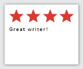 Feedback Quote 5: 4 Stars. Great writer!
