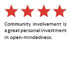 Feedback Quote 2: Community involvement is a great personal investment in open-mindedness.