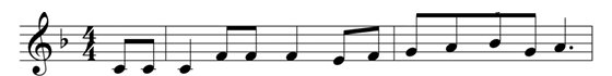 Illustration of first line of sheet music