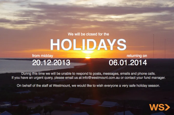 06/12/13: Holiday information