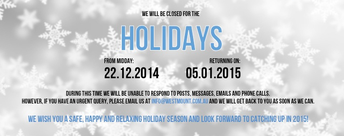 15/12/14: Holiday Opening Hours