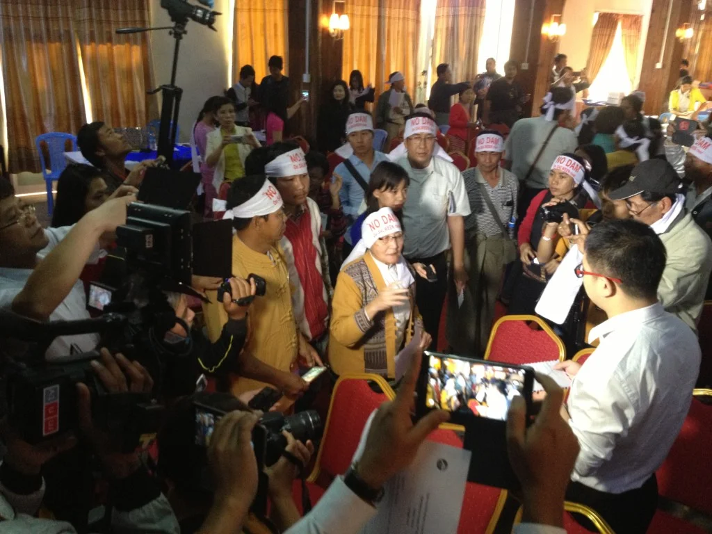 Figure 2 Local protests against ESIA consultation and corporate actions in Taungyi, Shan State.