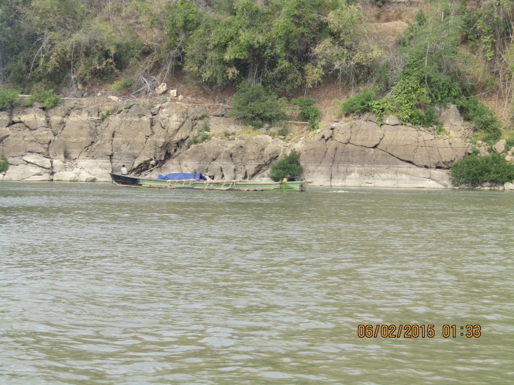 Timber and bamboo transported by boat on the Thanlwin