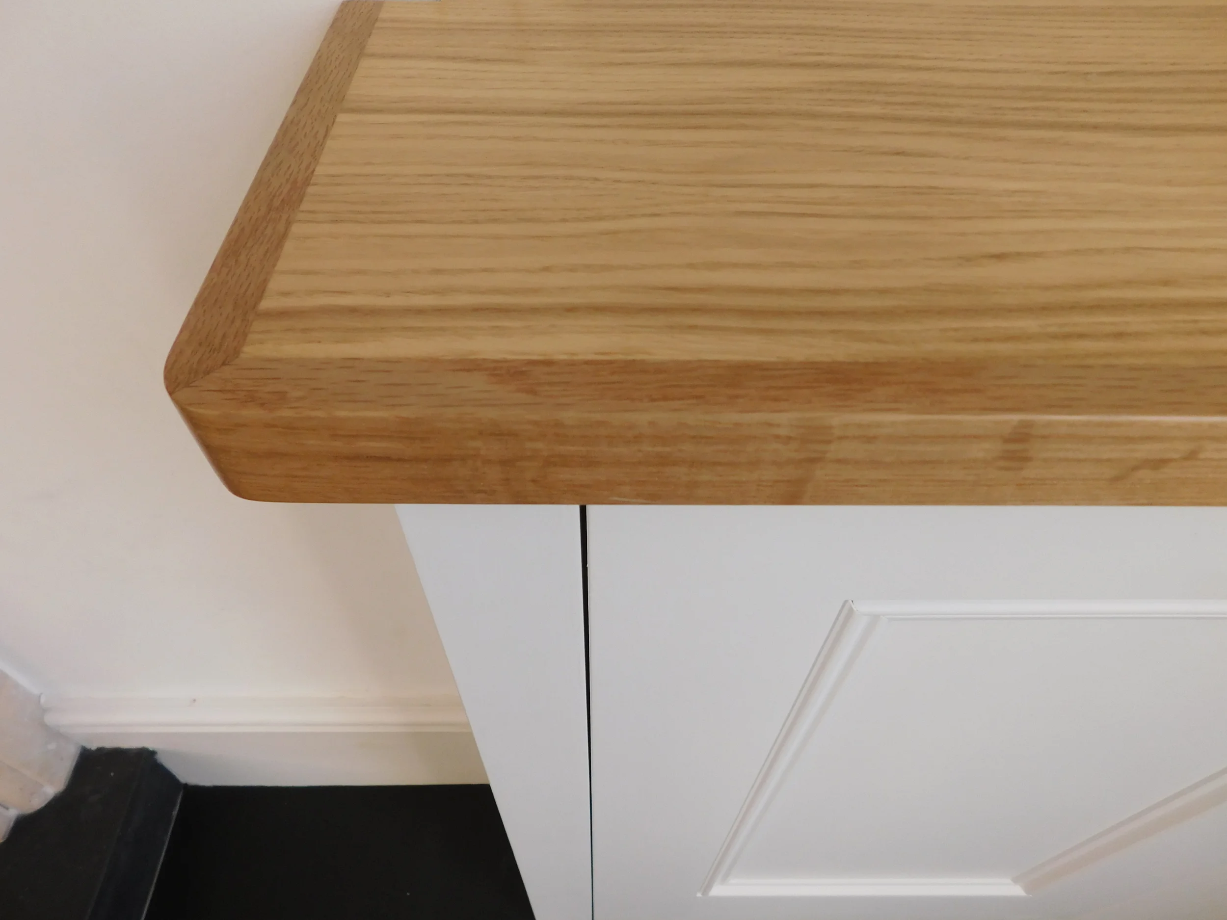 Oak top alcove cabinet. Fitted in North London, 2016
