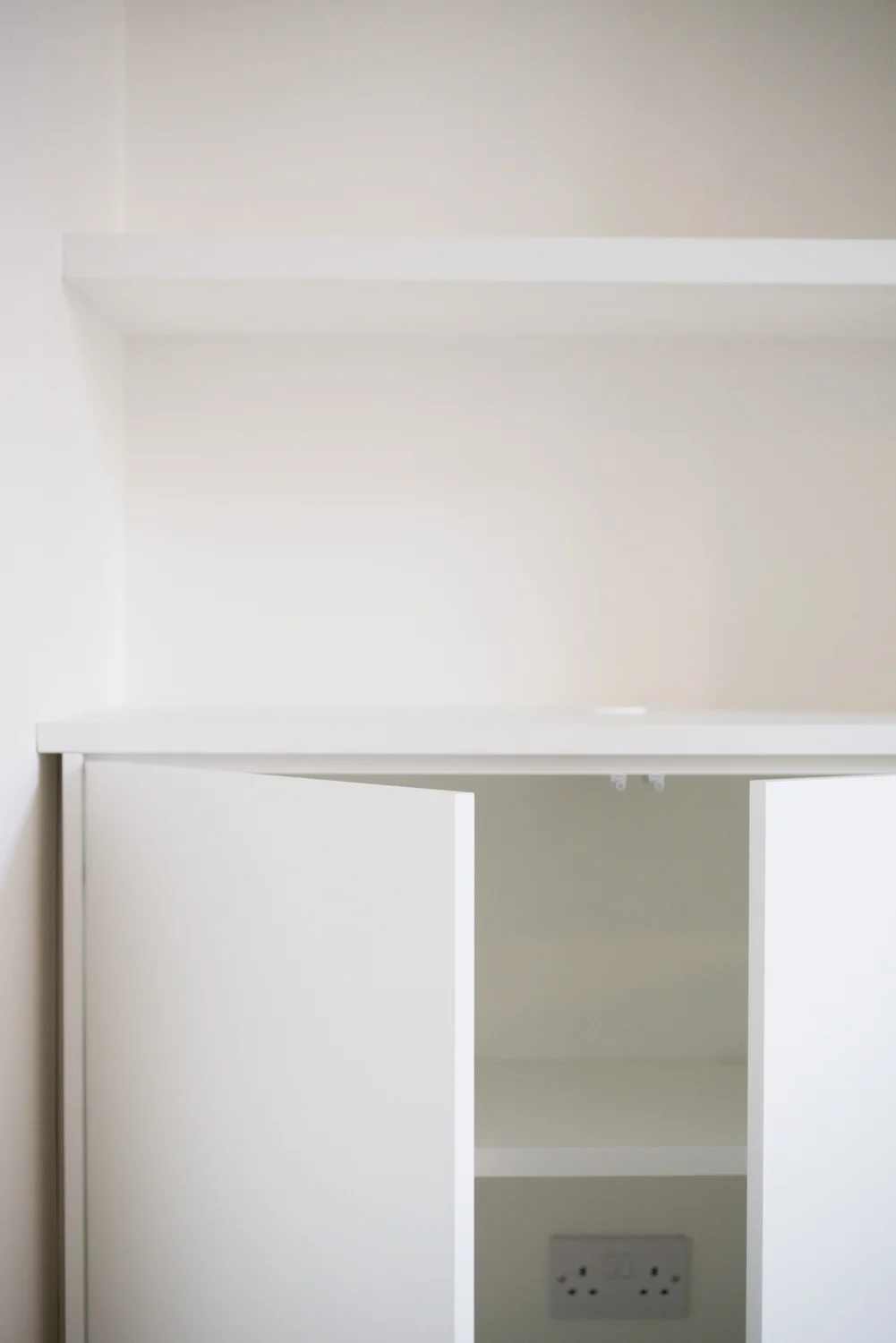 Electrical sockets can be re-sited inside cabinets.