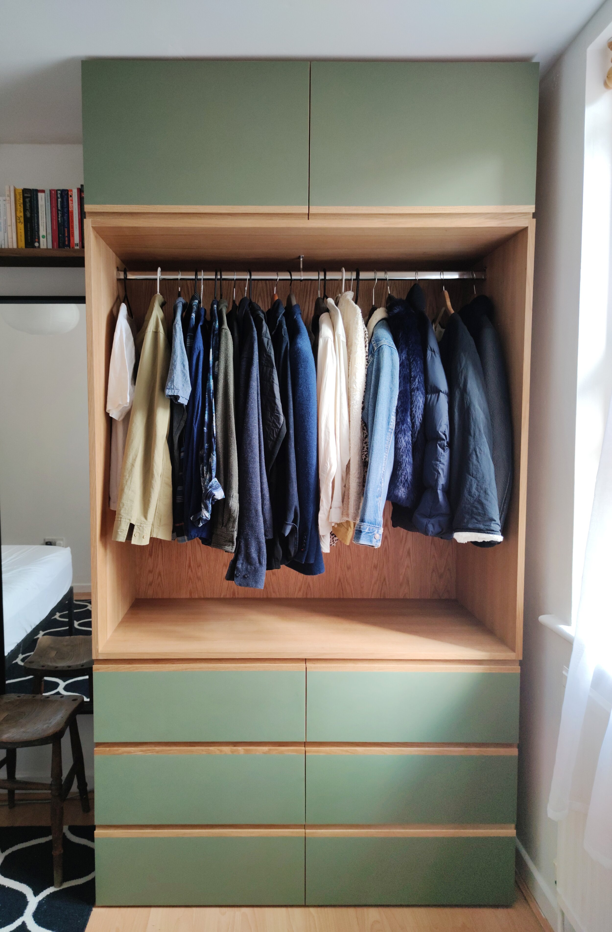 Open fronted wardrobe