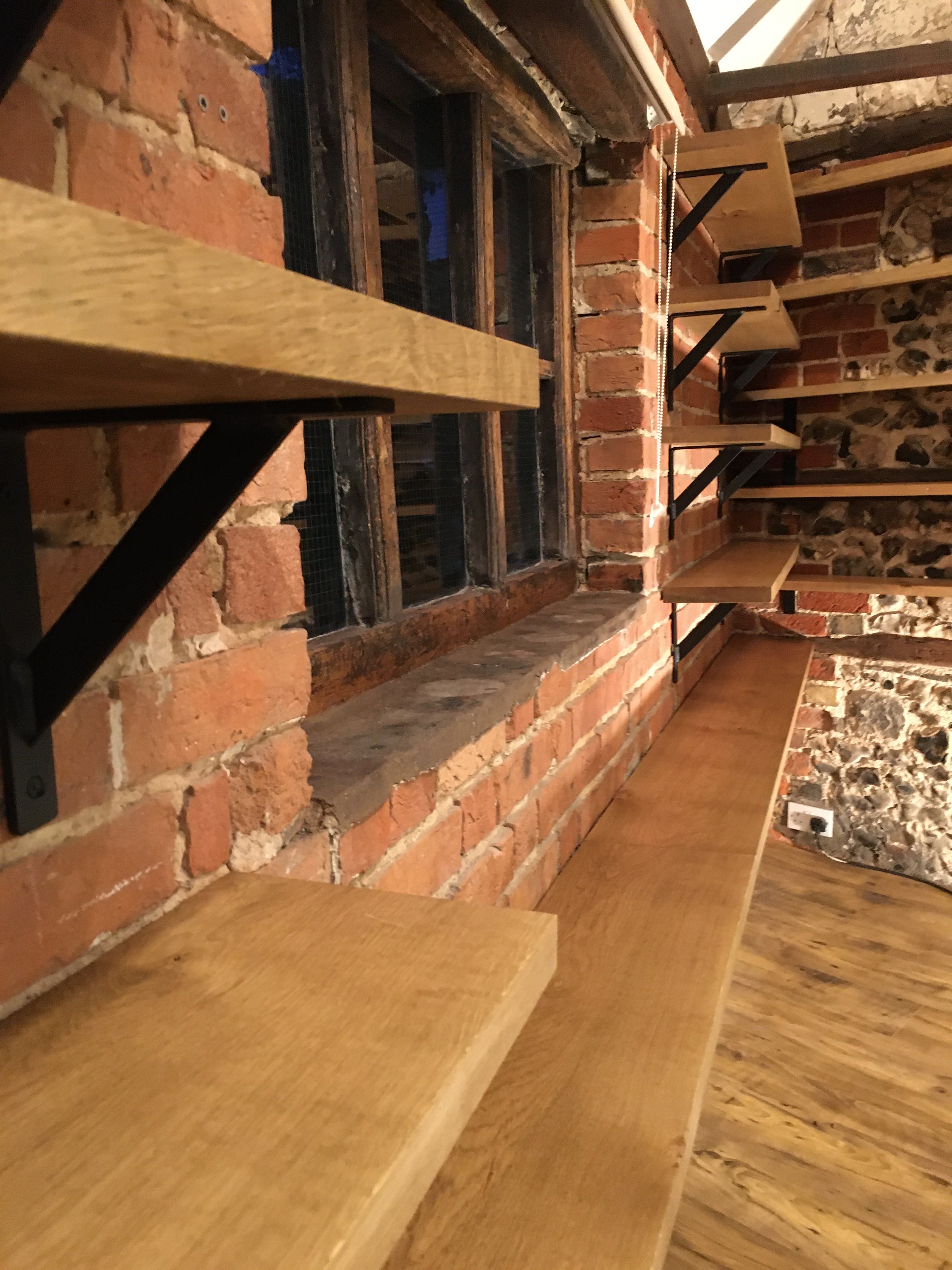 Oak shelves