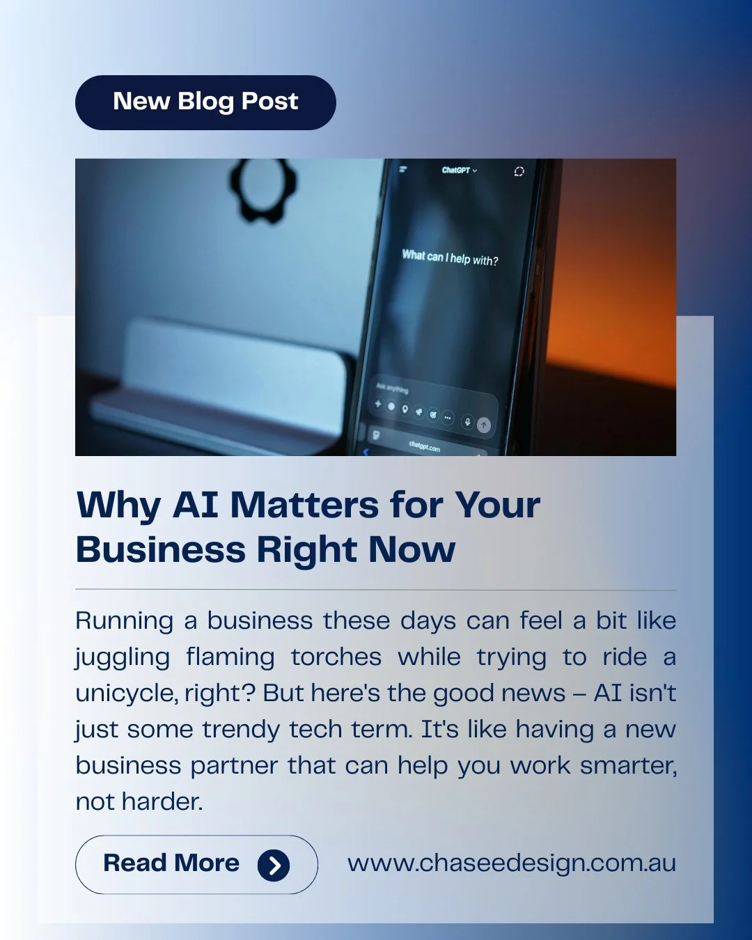 BLOG🤖✨ AI isn&rsquo;t the future &mdash; it&rsquo;s the present.

From smarter content creation to powerful SEO insights, AI can help your business work smarter, not harder. It&rsquo;s like having a digital partner that handles the heavy lifting whi
