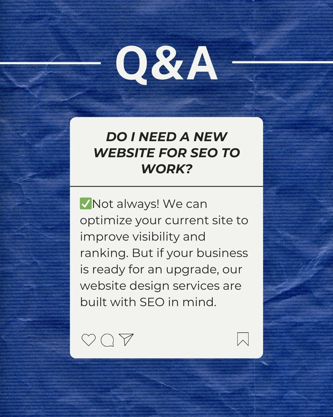 ❓ &ldquo;Do I need a new website for SEO to work?&rdquo;
✅ Not always! At Chase e Design, we can optimise your current site to improve visibility and ranking. But if your business is ready for an upgrade, our WordPress  and Squarespace website design