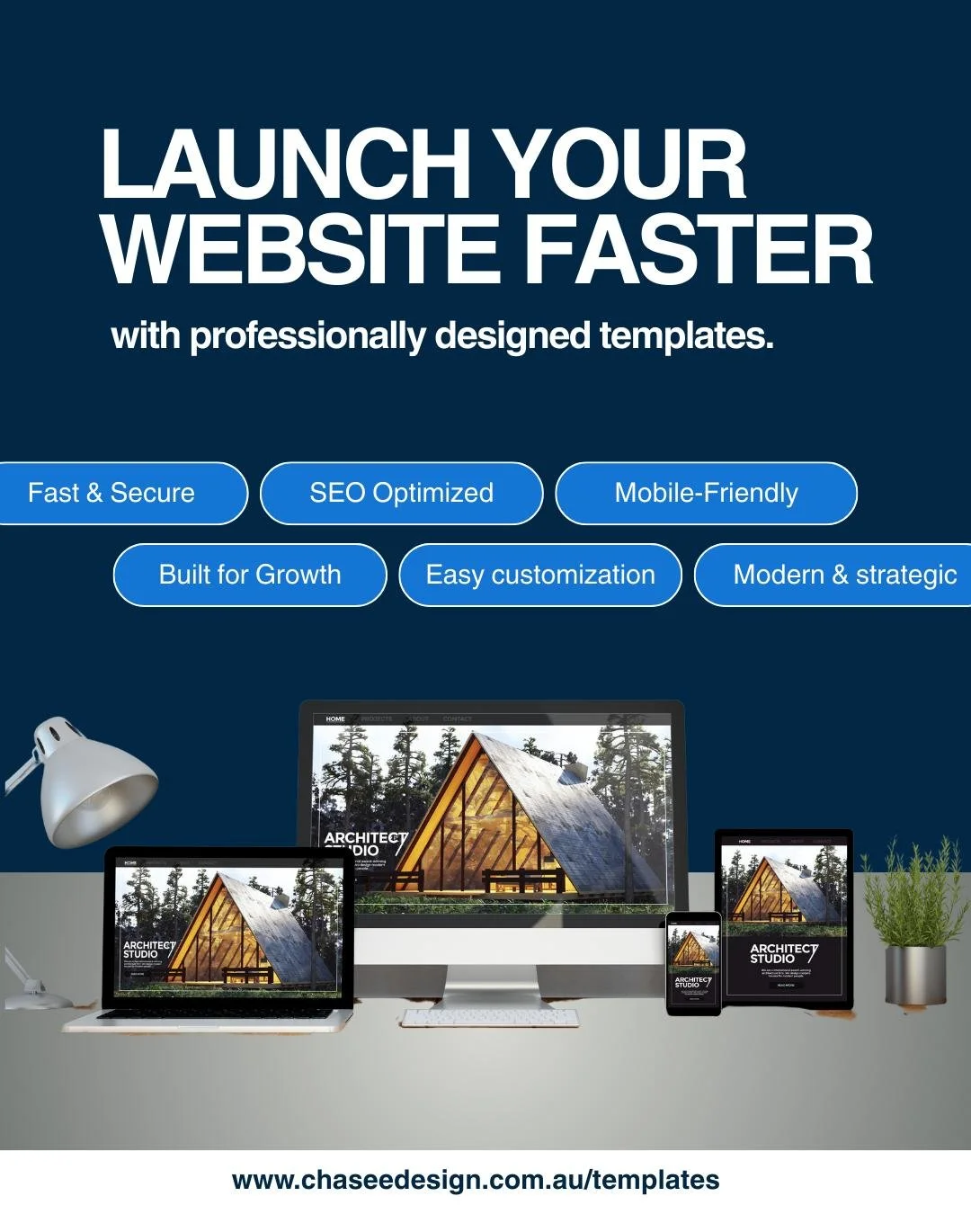 Launch your website faster with professionally designed templates from Chase eDesign!

If you want a professional website without the cost or long timeline of custom development, our ready-to-use website templates are the perfect solution. Designed f