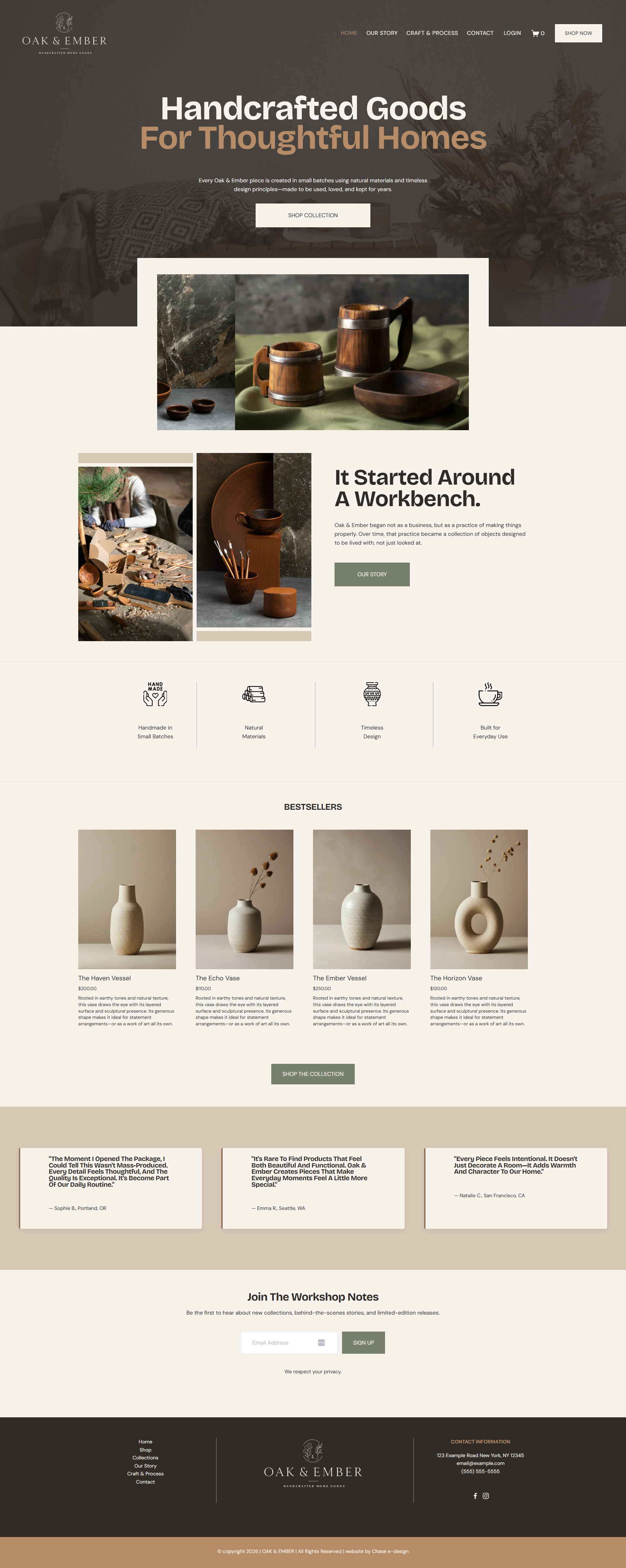 ellis carter squarespace website template home page for freelancers, makers, artisan and small business owners