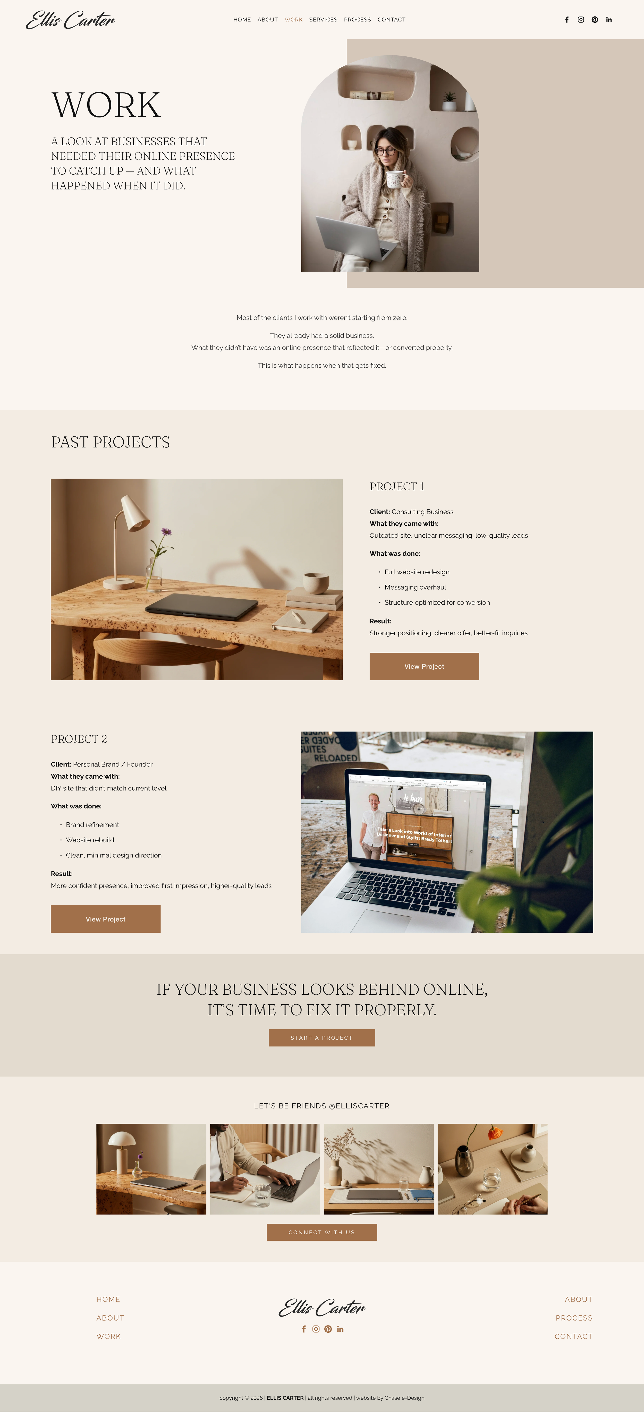ellis carter squarespace template for freelancers, consultants and creatives