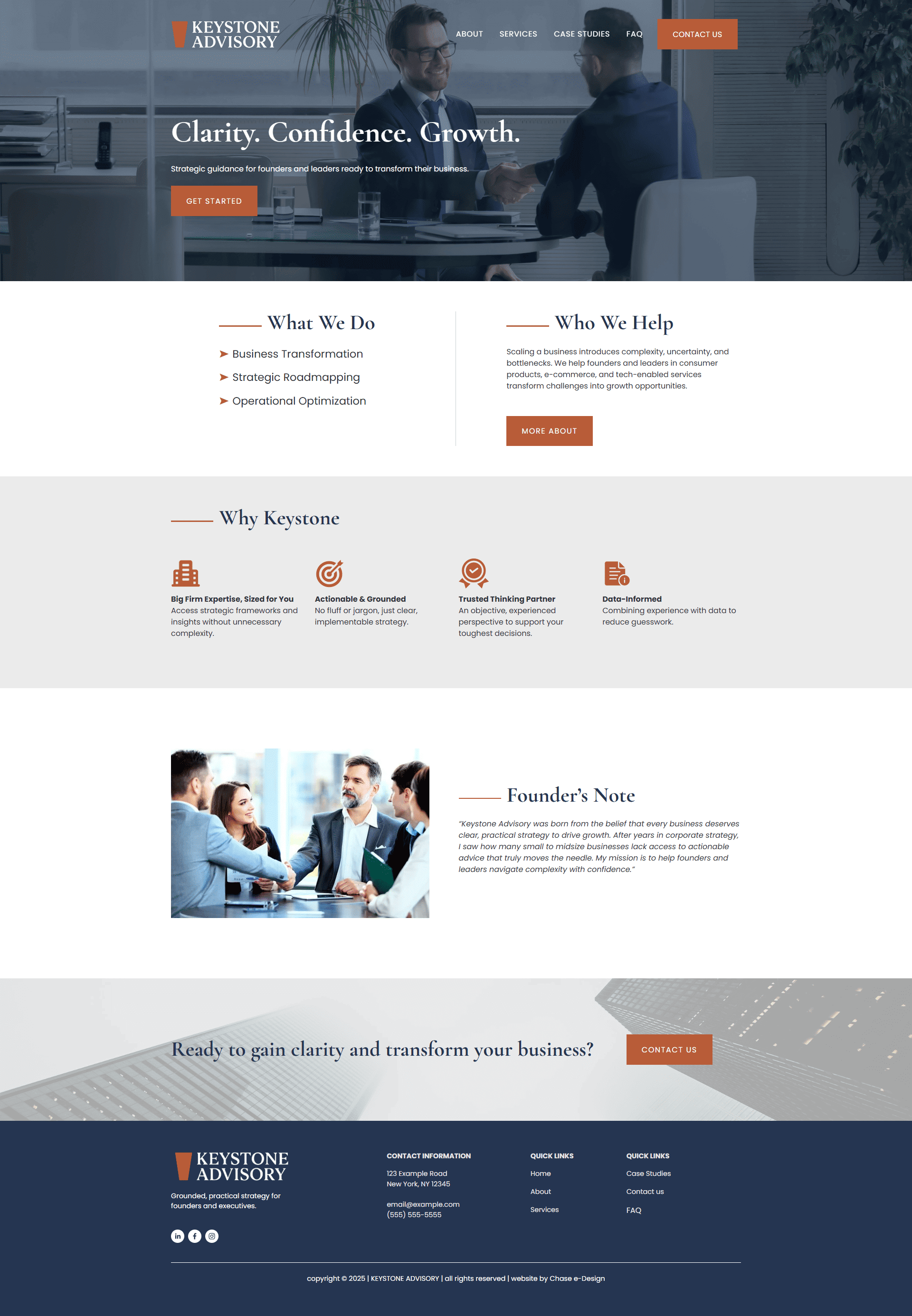 kade west website squarespace template home page for consultants and advisors