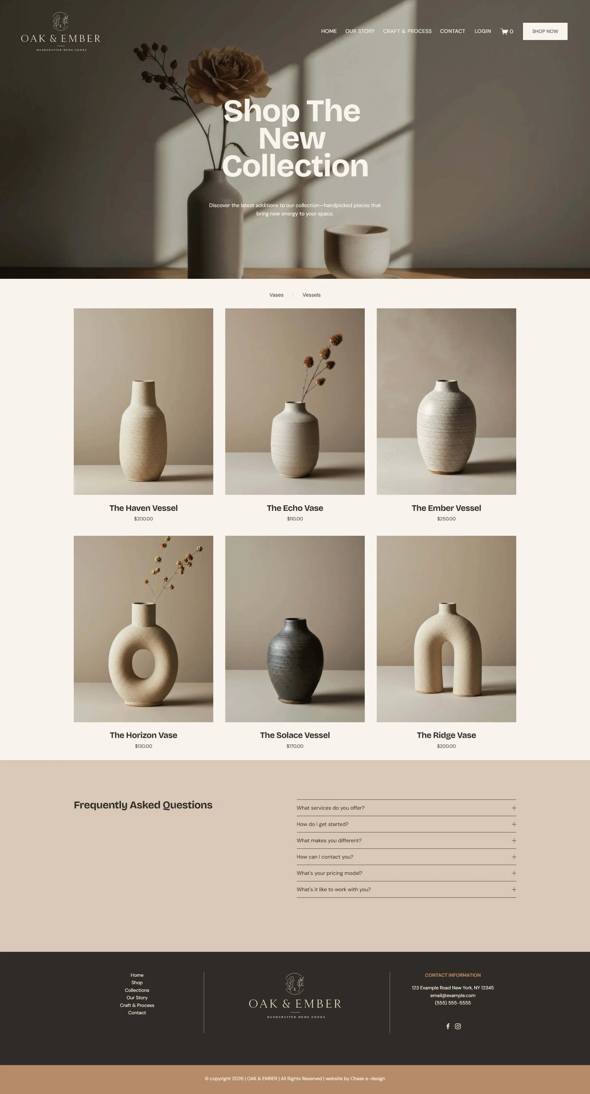 oak & ember squarespace website template our shop page for makers, artisan, small business owners and freelancers