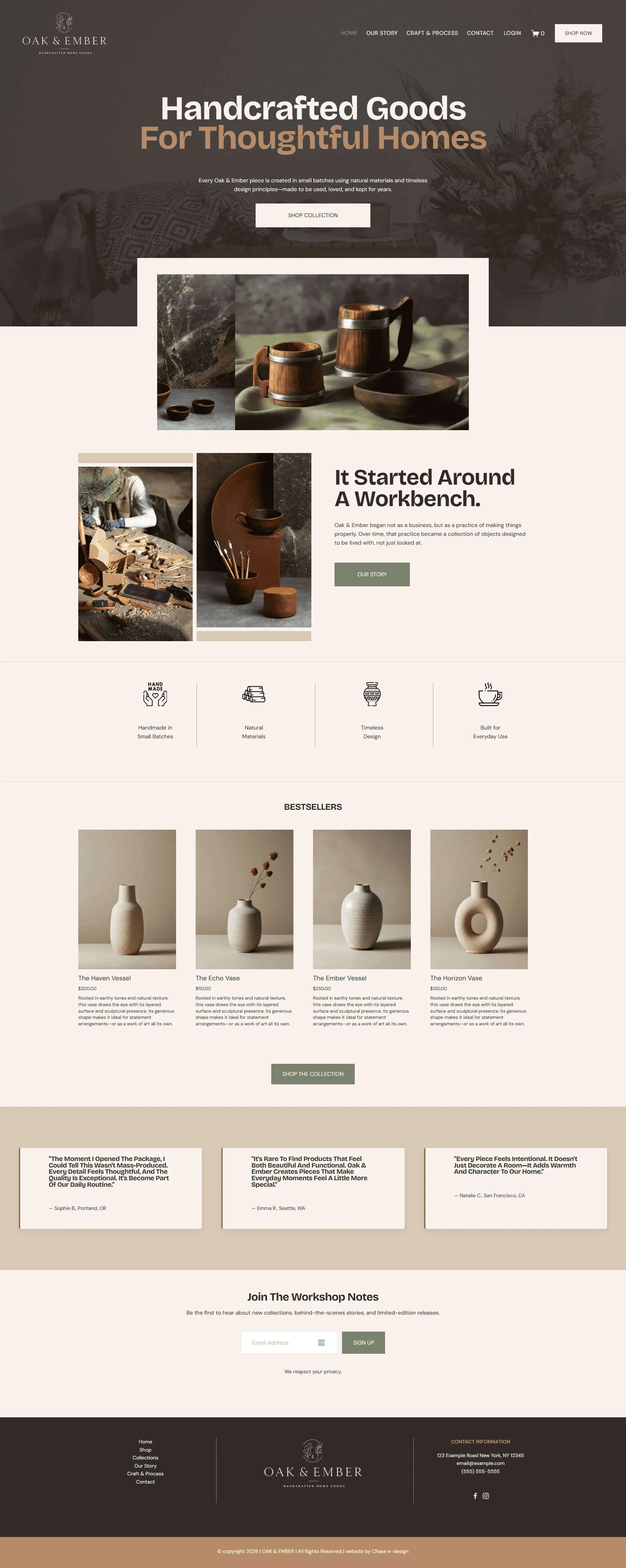 ellis carter squarespace website template home page for freelancers, makers, artisan and small business owners