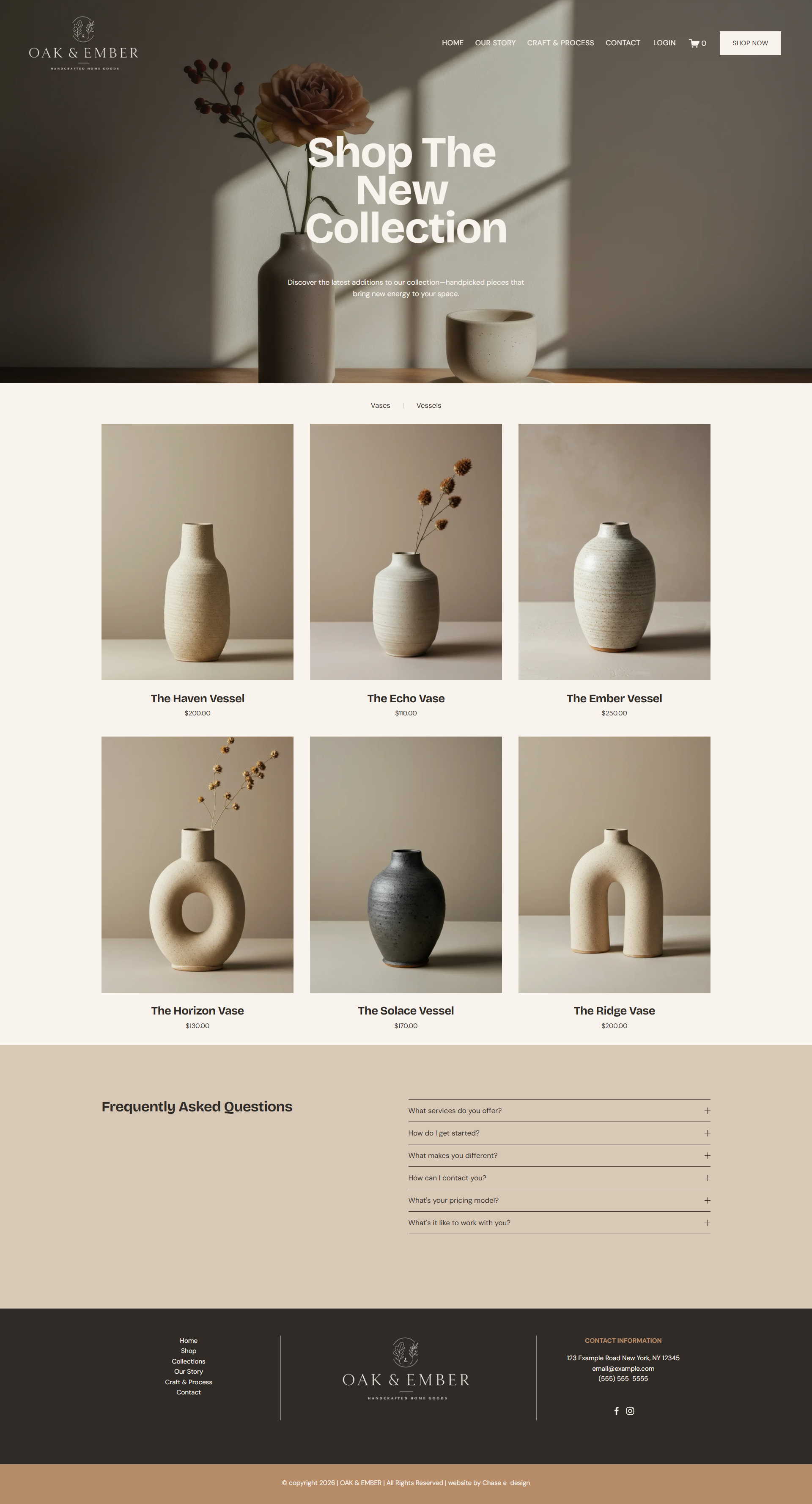 oak & ember squarespace website template our shop page for makers, artisan, small business owners and freelancers