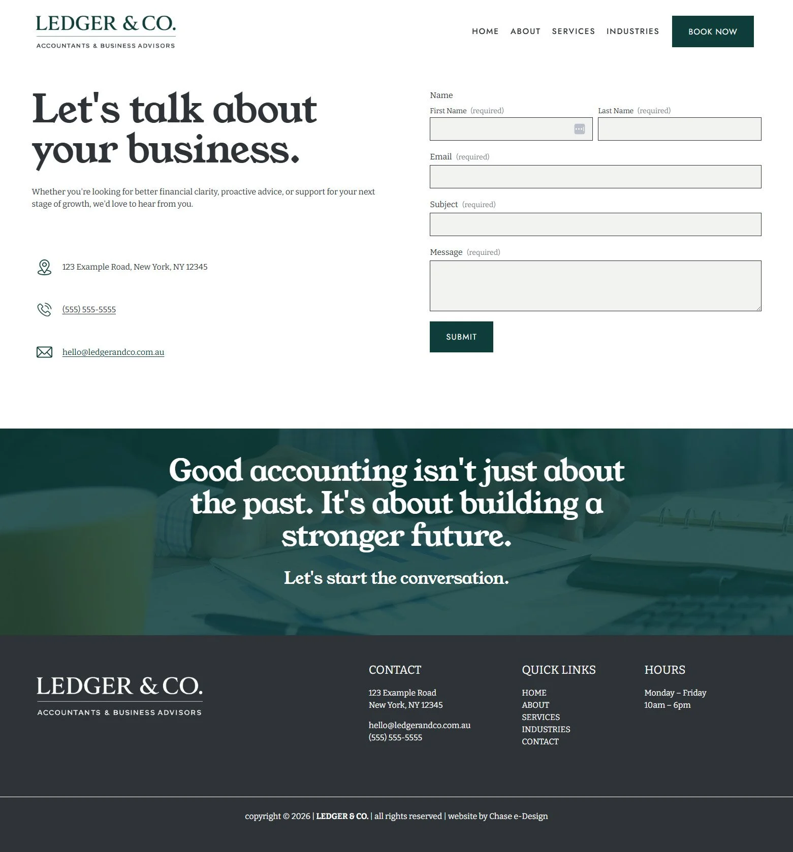 ledger & co squarespace website template booking page for accountants, tax & business advisors and accounting firms